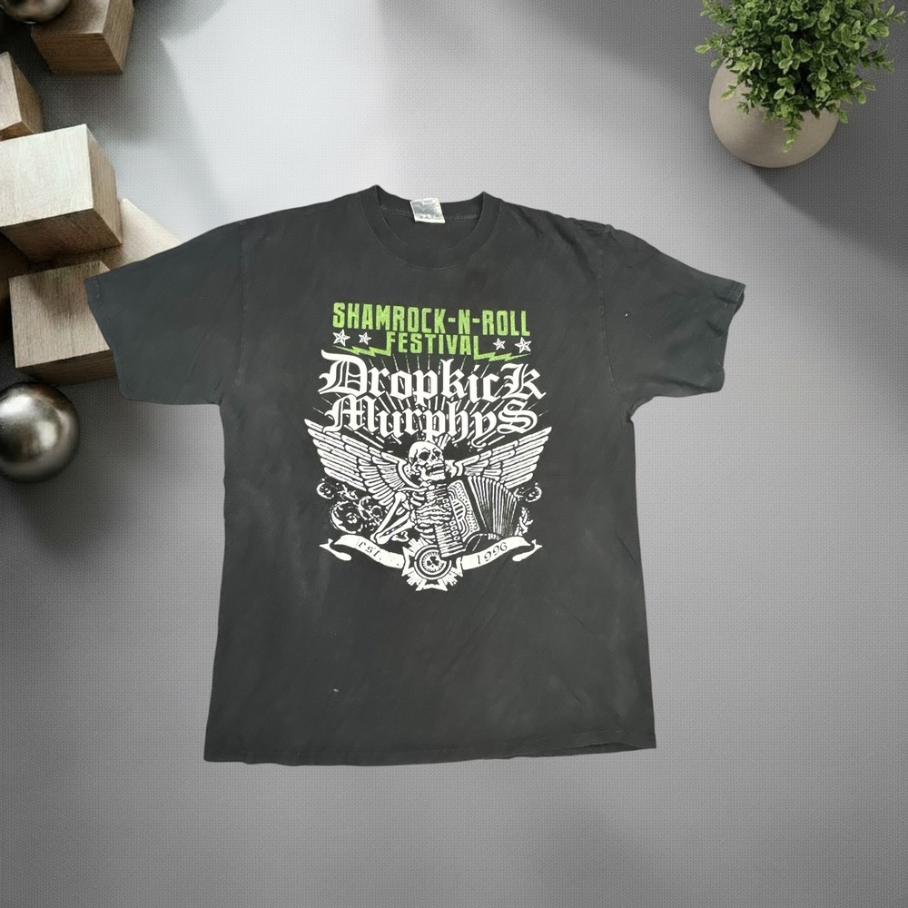 Vintage Dropkick Murphys Shamrock-N-Roll Festival Shirt Black Large 2011 Tour